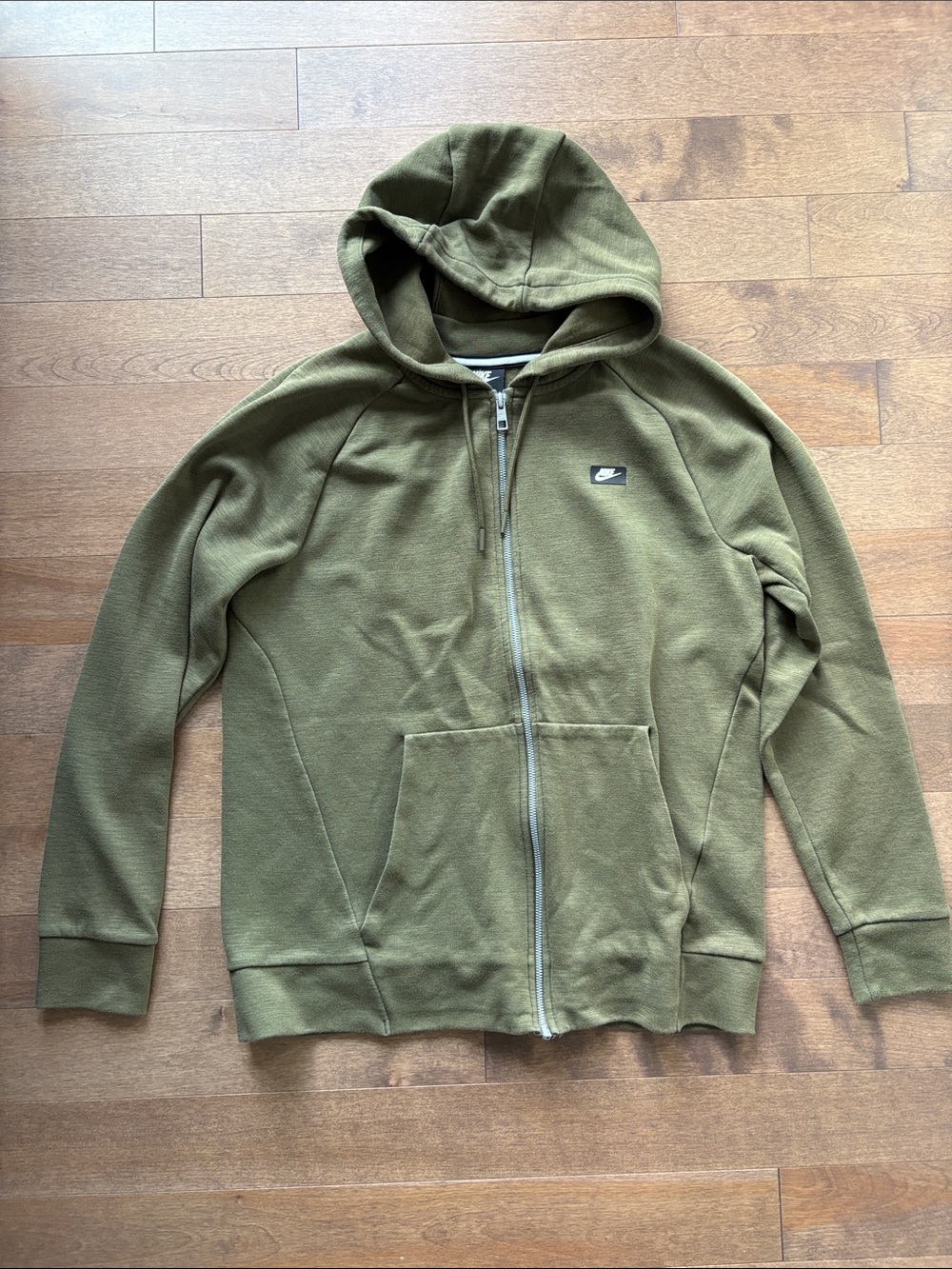 Nike Olive Green Full-Zip Hooded Sweater